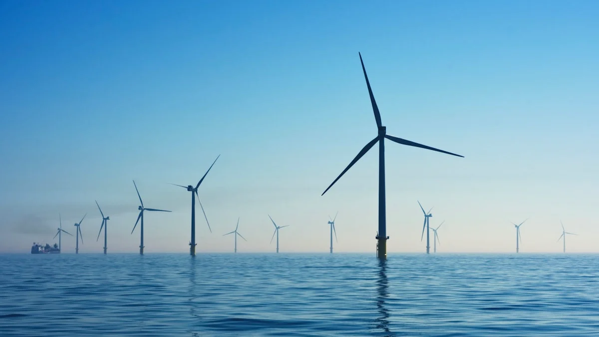 Advanced 4.5-megawatt wind turbines capture high-velocity coastal winds nine months of the year.